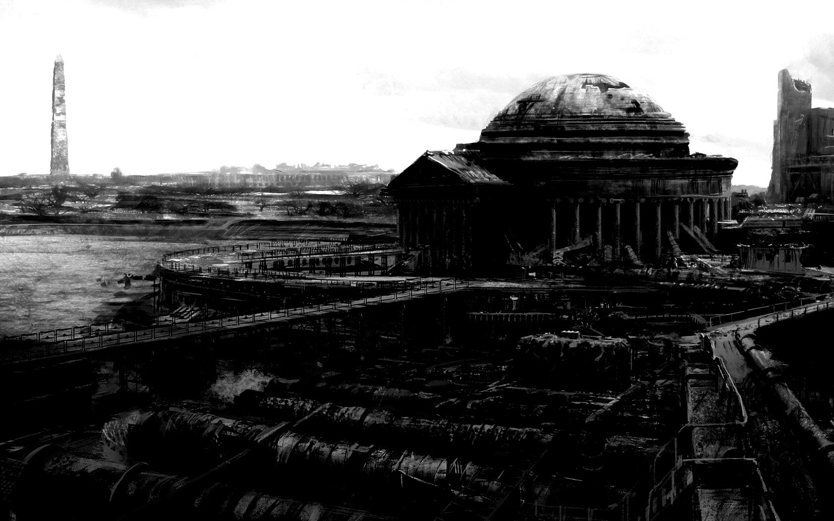 Водоочиститель в мемориале Джеферсона из Fallout 3 обои