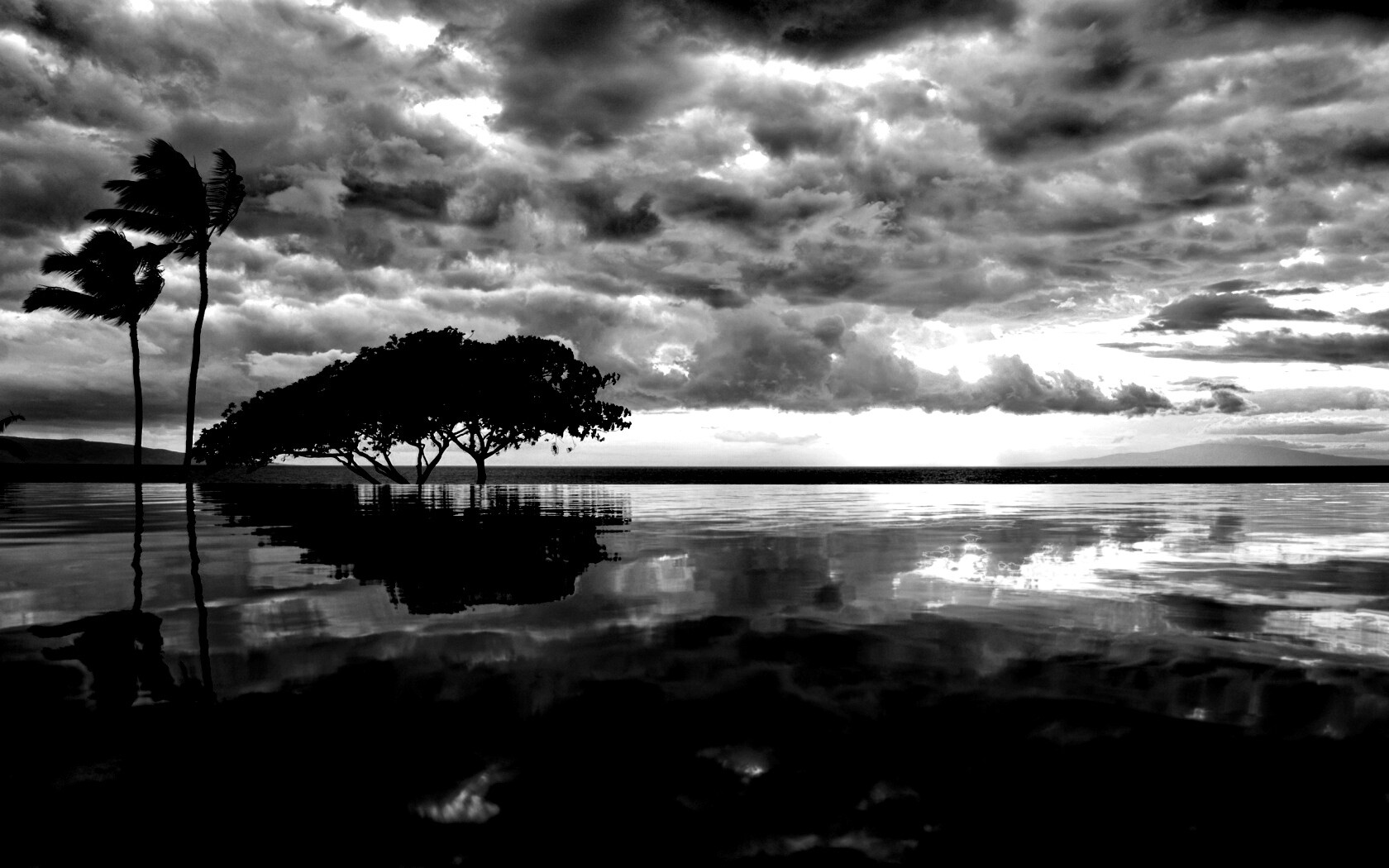 Восход над озером обои