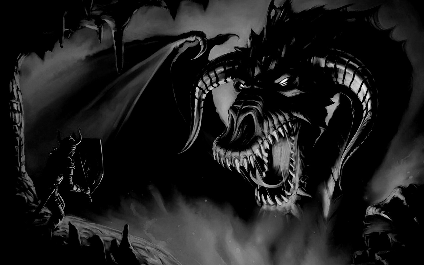 Рыцарь против дракона обои