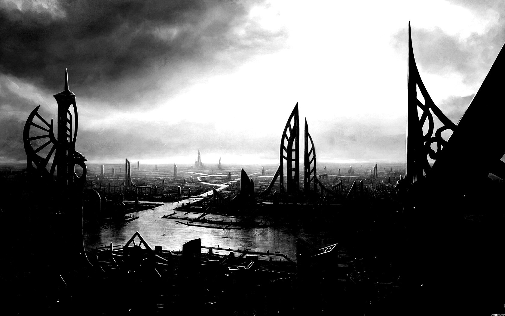 Прекрасный город будущего обои