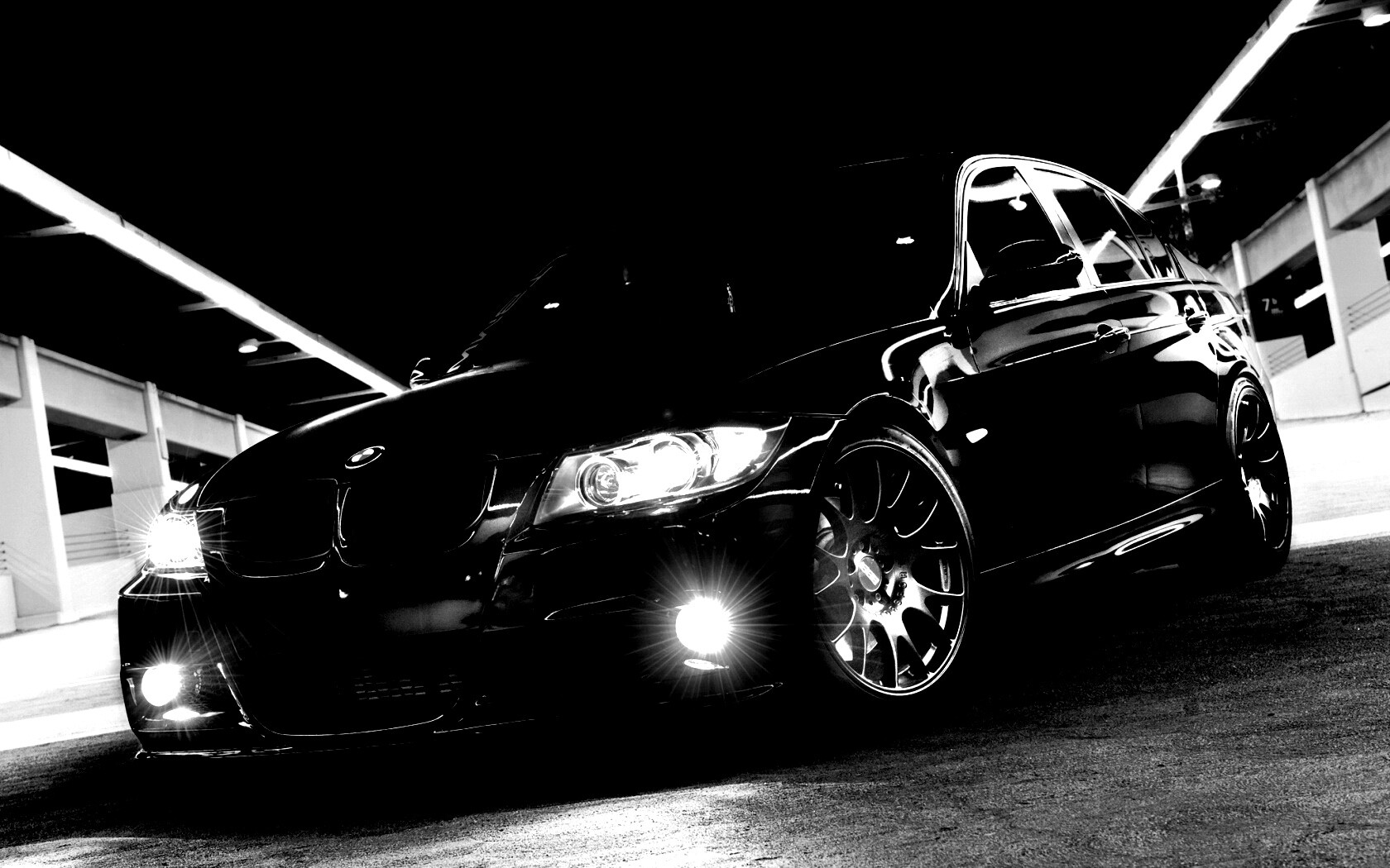 Чёрный БМВ обои