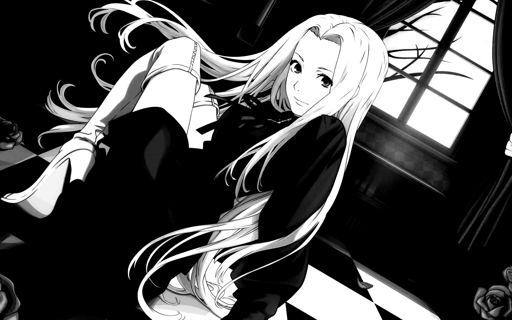 Блондинка в белых сапогах обои