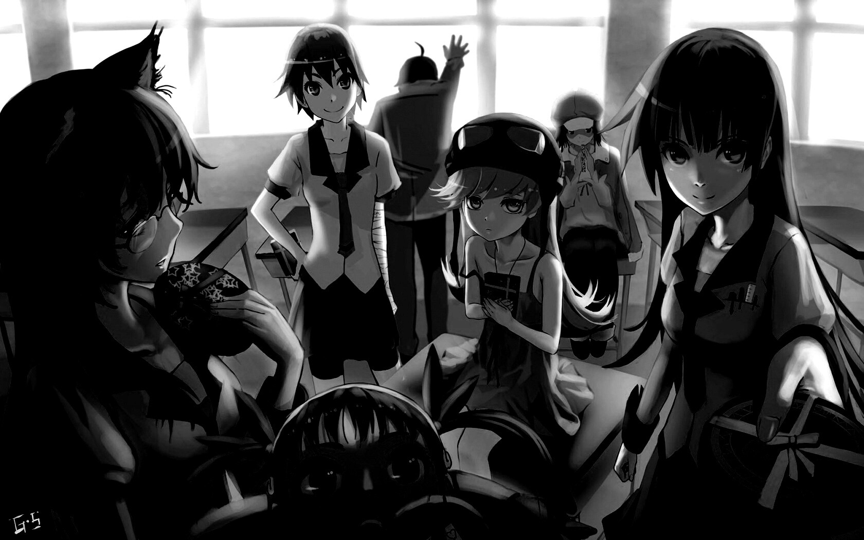 Девушки из Bakemonogatari обои