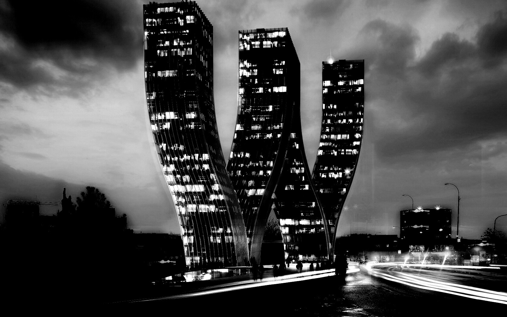 Здание в форме буквы W обои