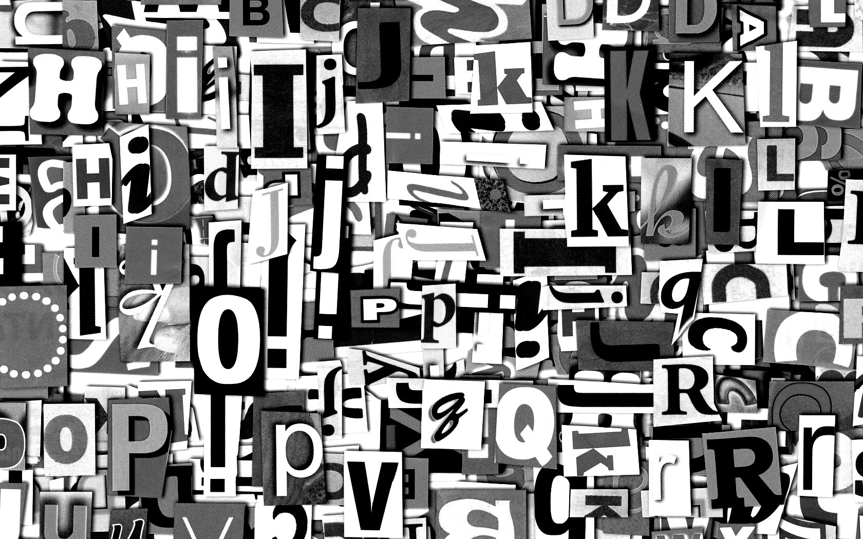 Буквы вырезанные из журналов обои