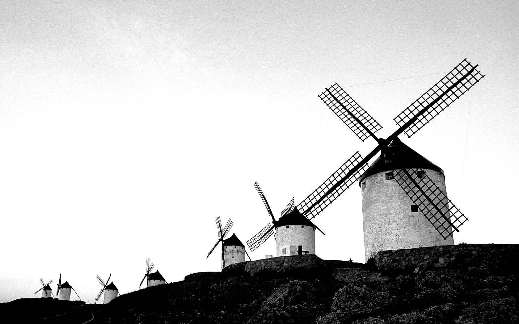 Пейзаж из ветряных мельниц обои