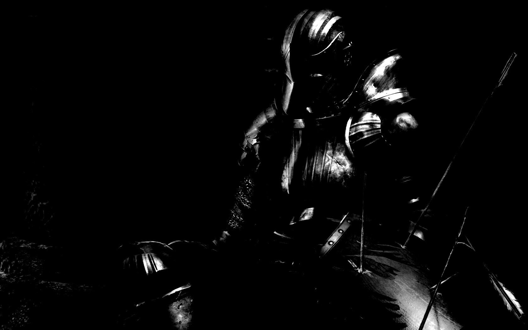 Поверженный рыцарь в доспехах обои