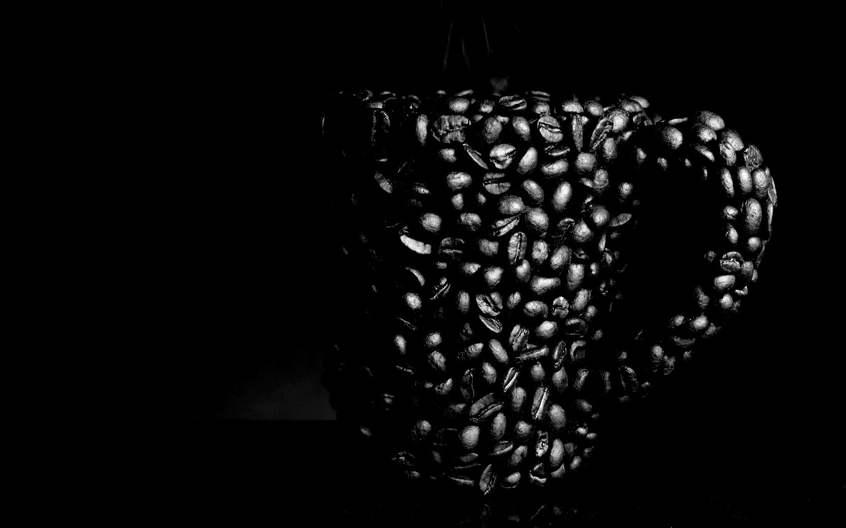 Кружка из кофейных зерен обои