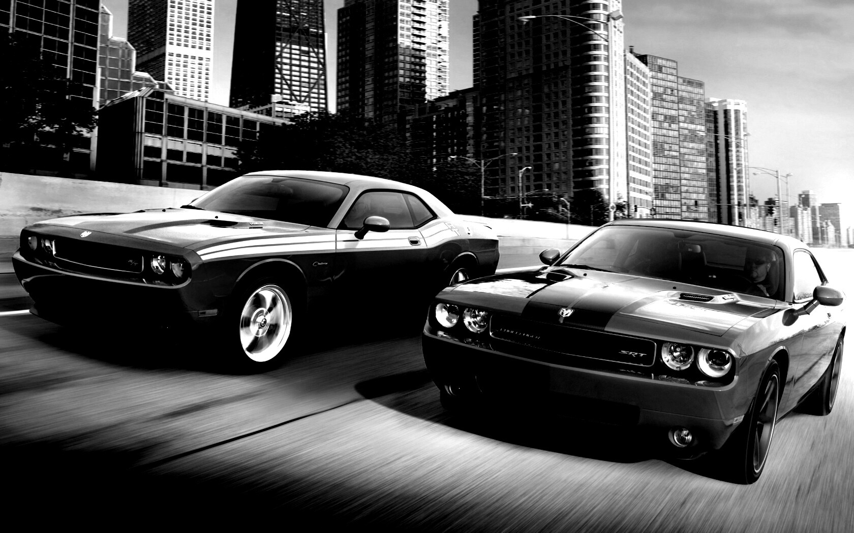 Два розовых мускулкара обои