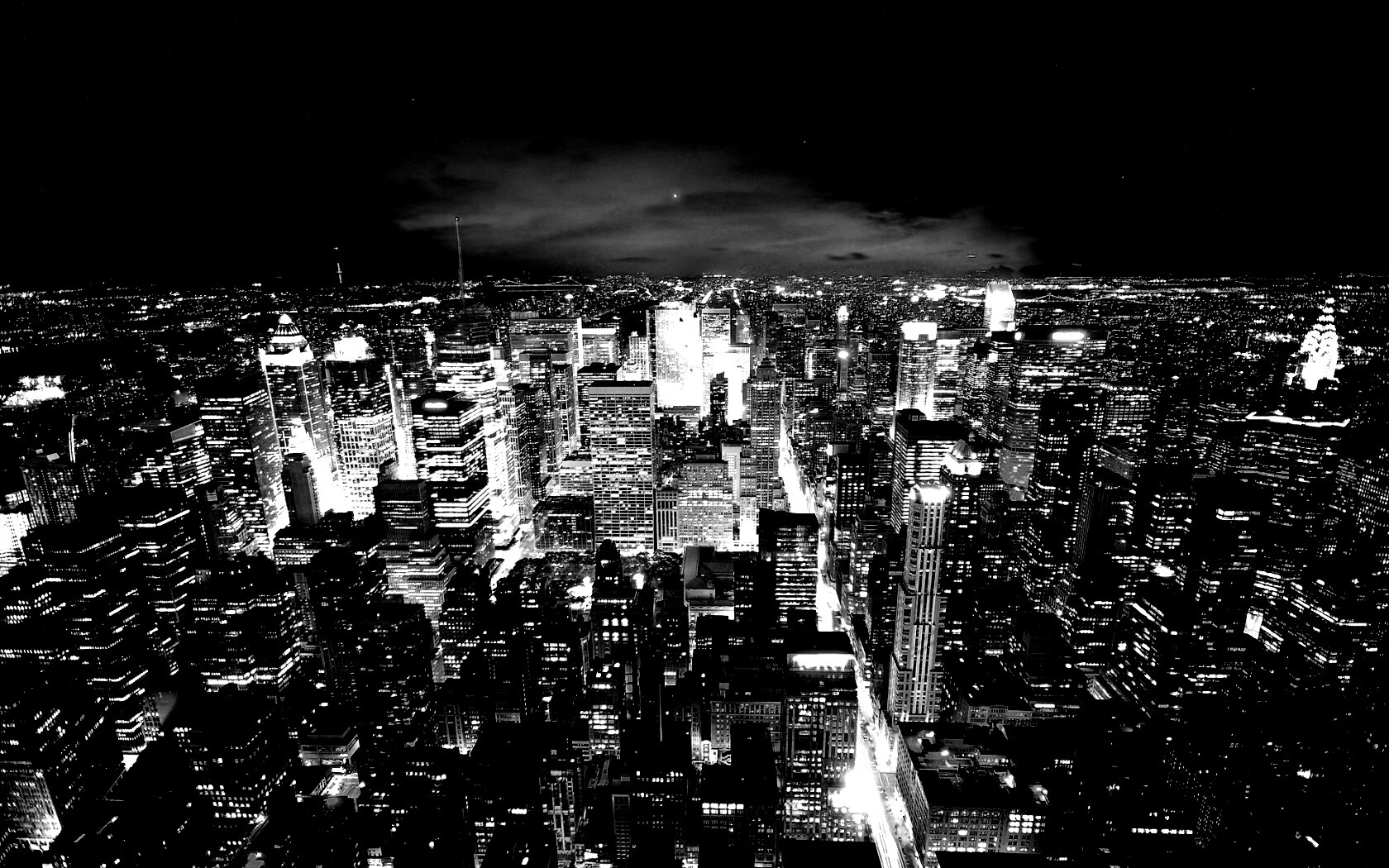 Вид на ночной Нью-Йорк обои