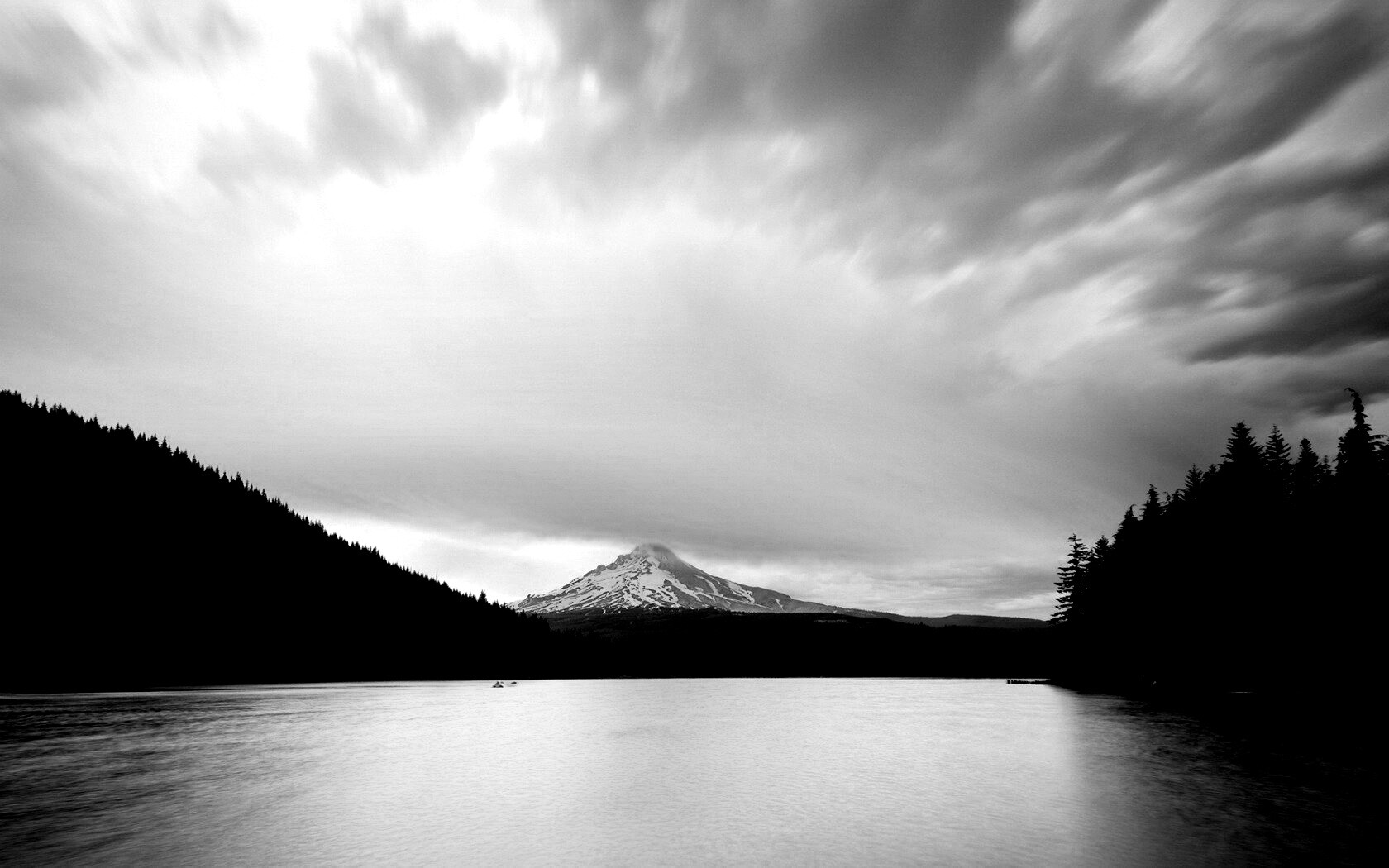 Закат над горой обои