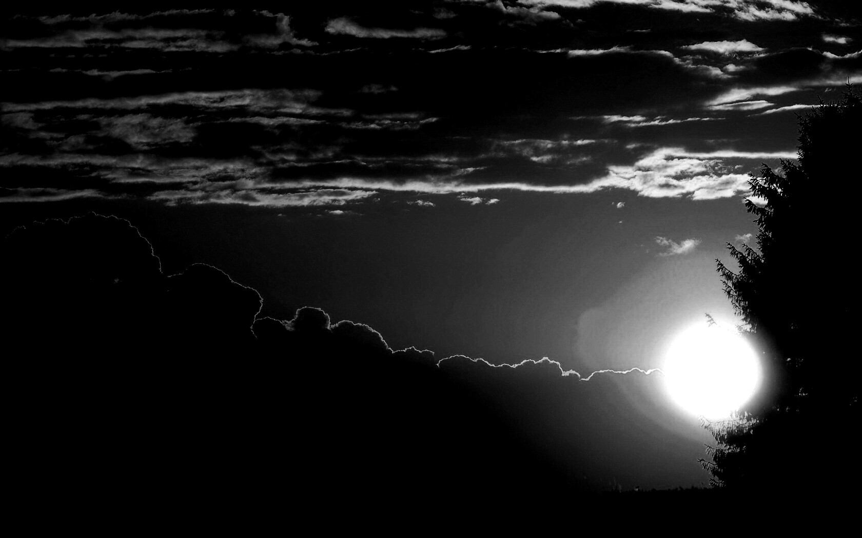 Теплый закат над полем обои