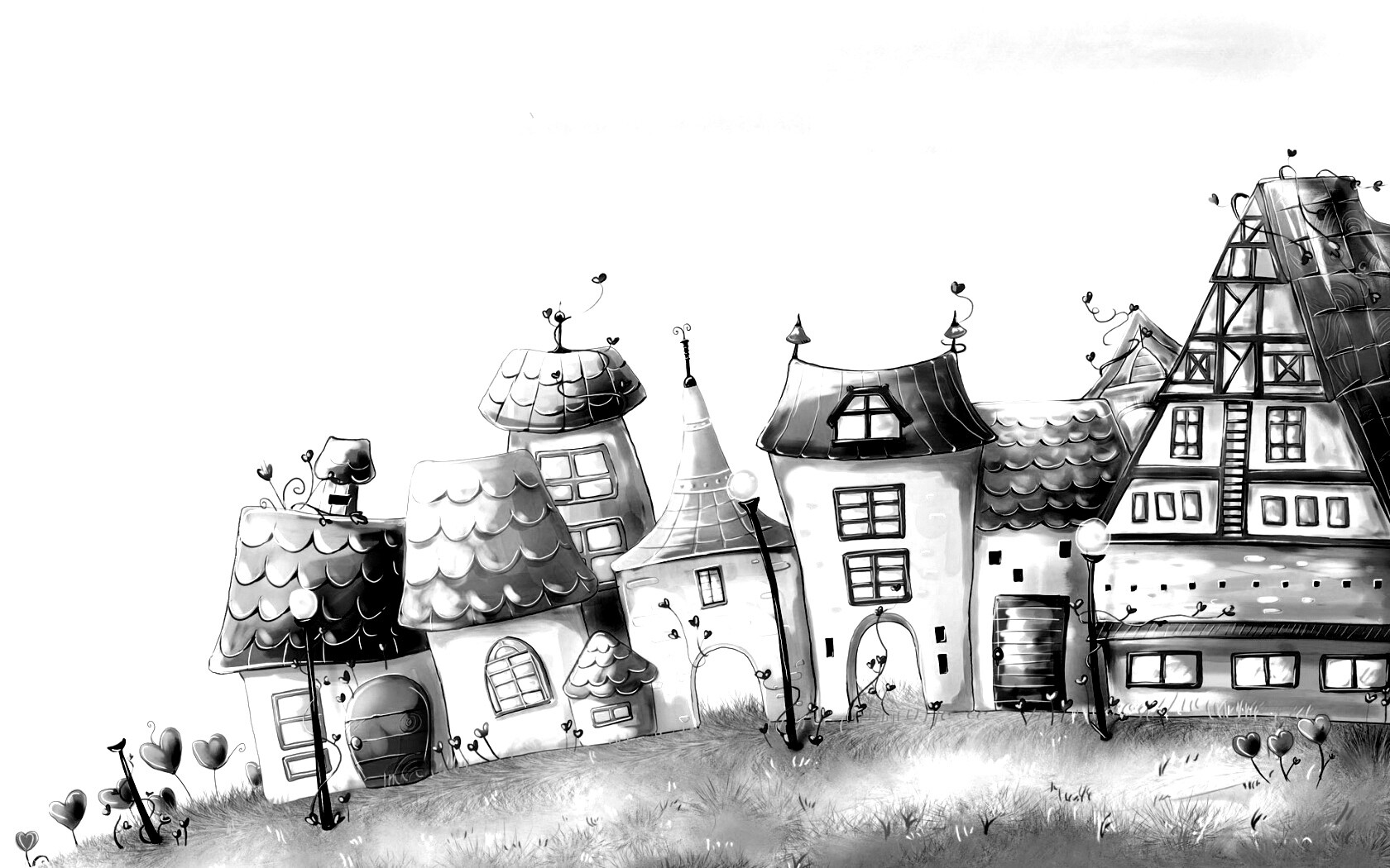 Мультяшный городок обои