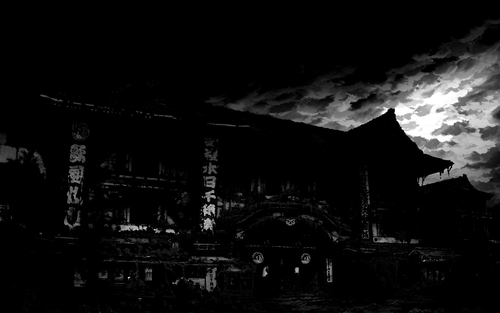 Заброшенное японское здание обои