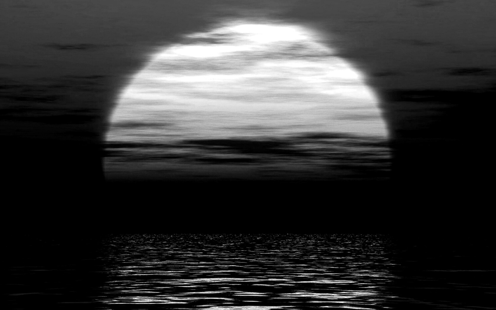 Закат над морской гладью обои