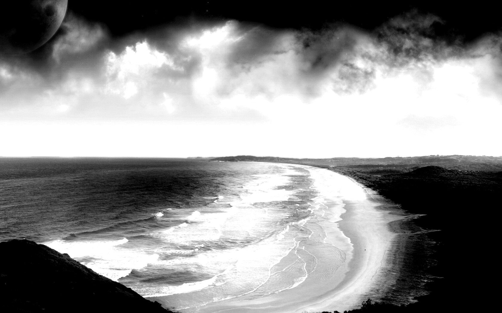 Берег до горизонта обои