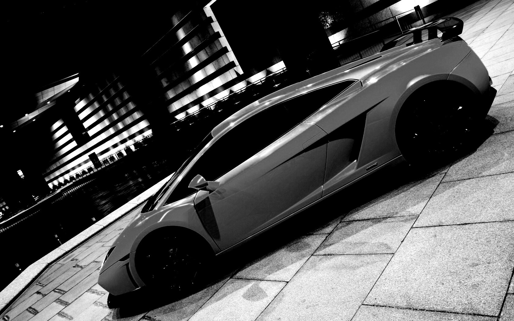 Желтая ламборджини в автосалоне обои