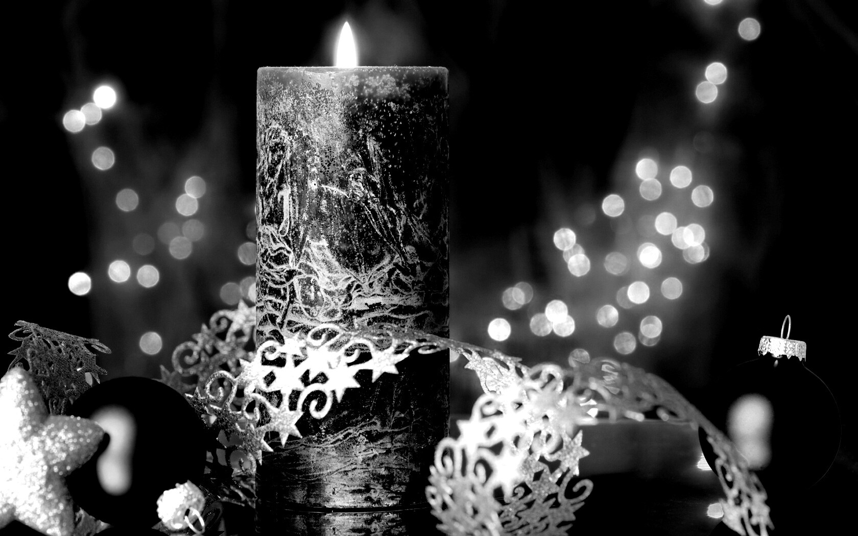 Новогодняя свеча обои