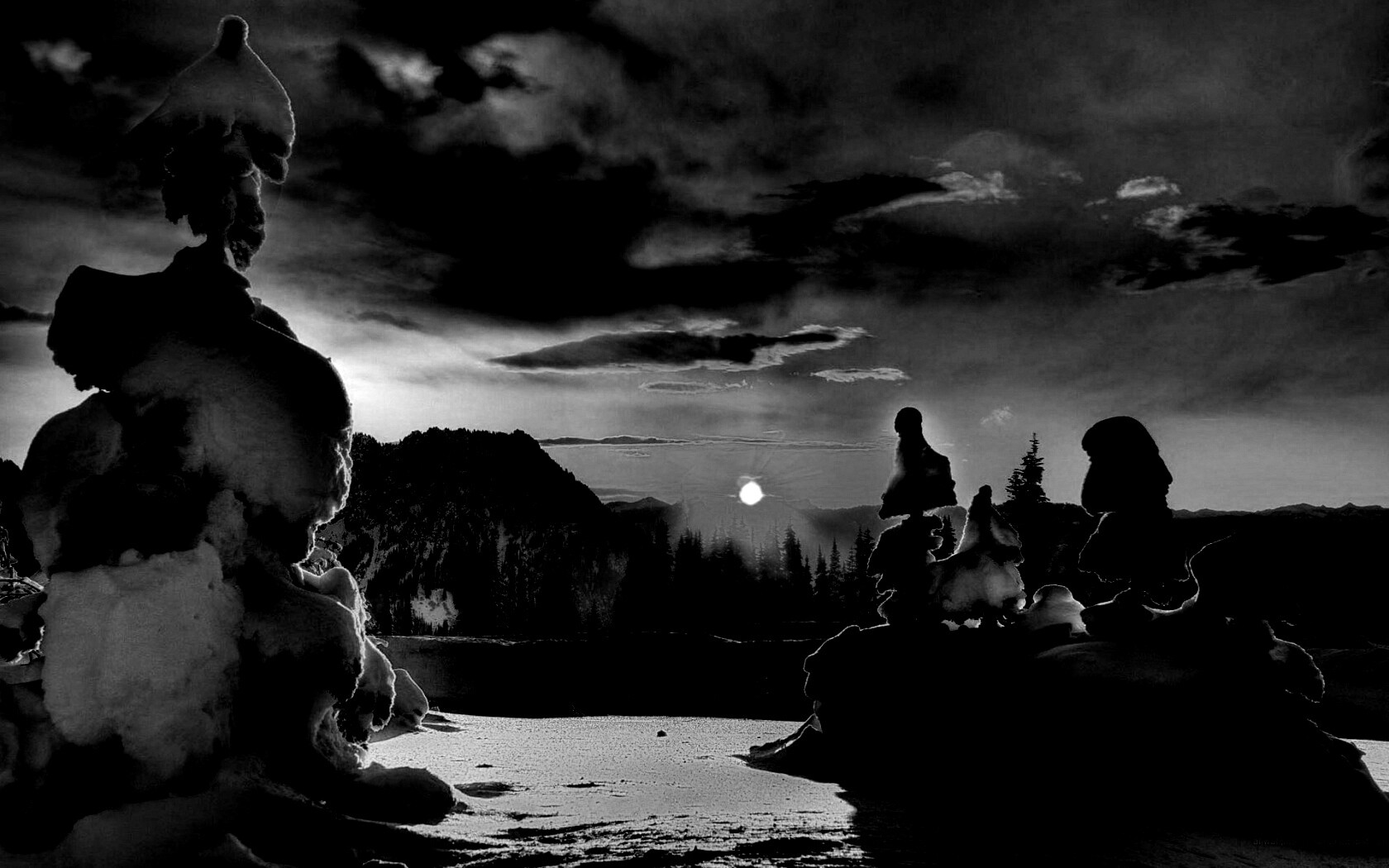 Зимнее солнце обои