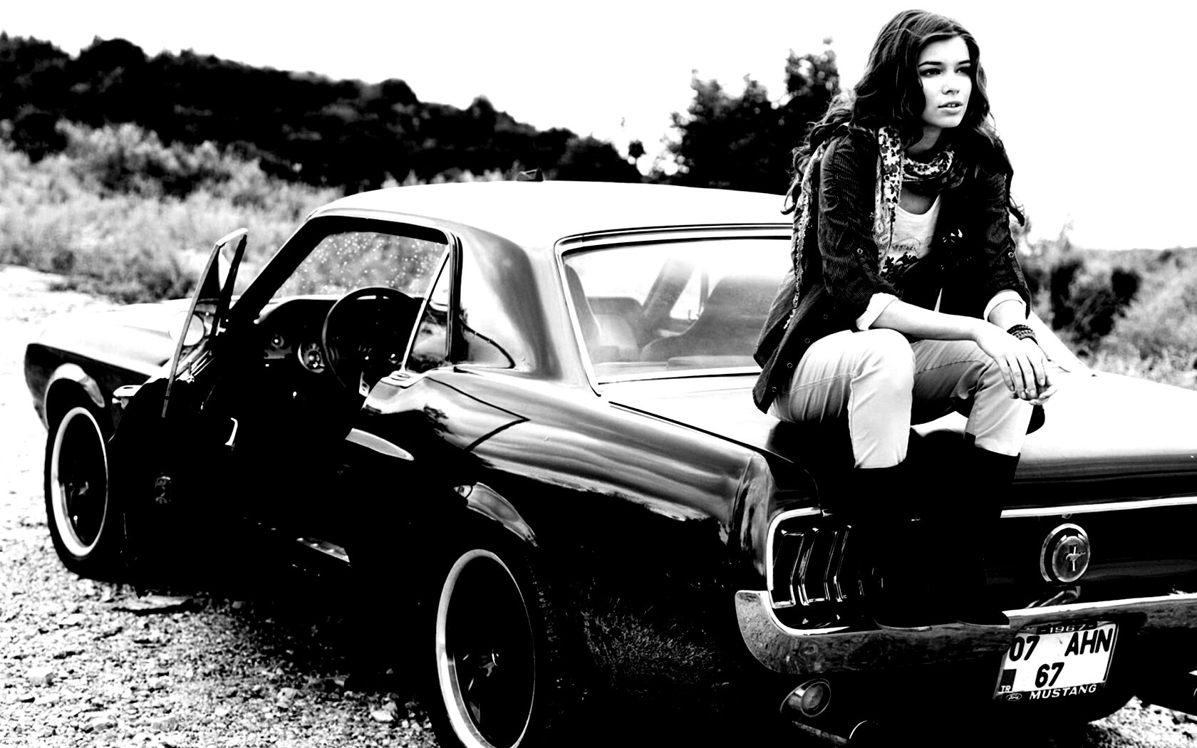 Девушка на мустанге обои