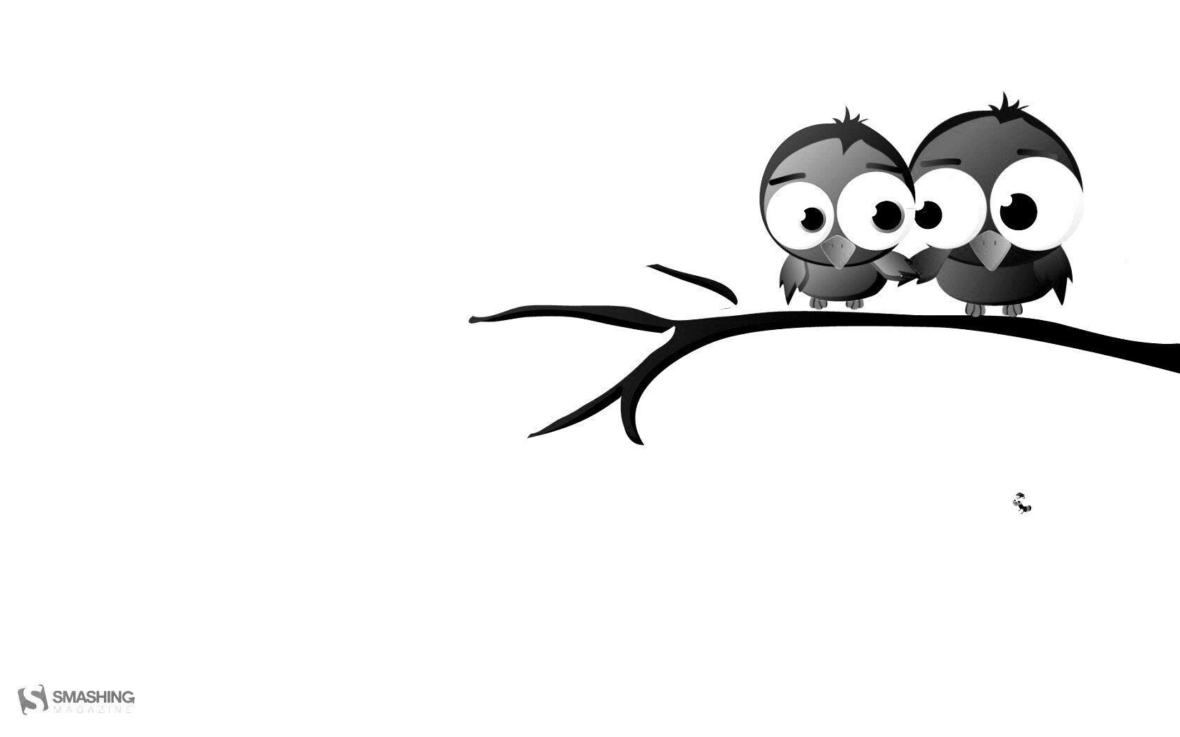 Две птички на ветке щебечут о любви обои