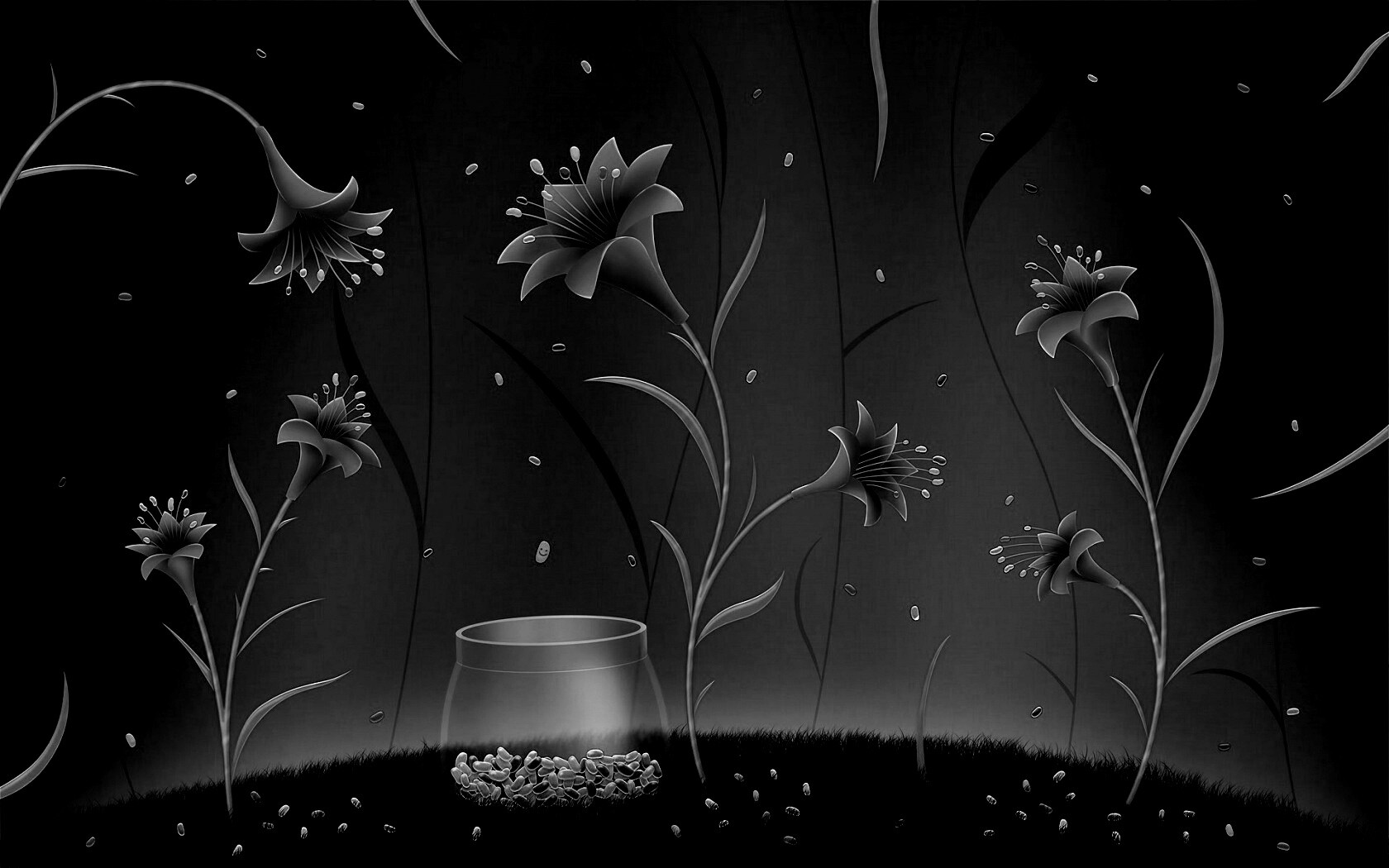 Волшебные цветы и конфетки обои