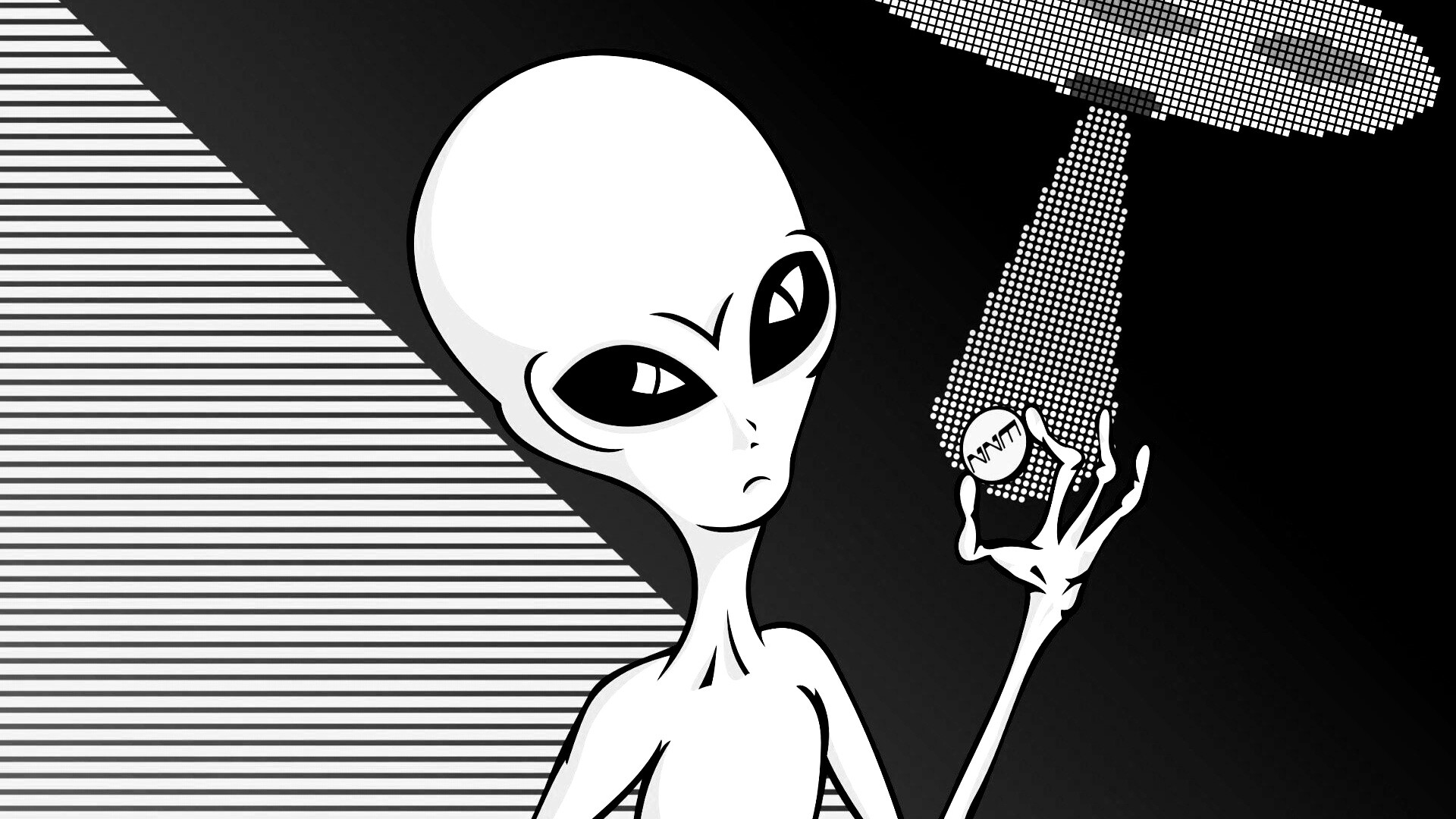 Пришелец с монеткой обои