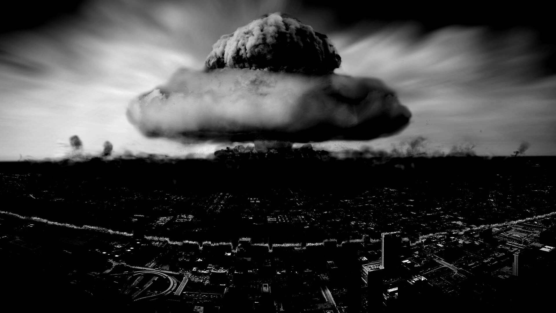 Ядерный взрыв в городе обои