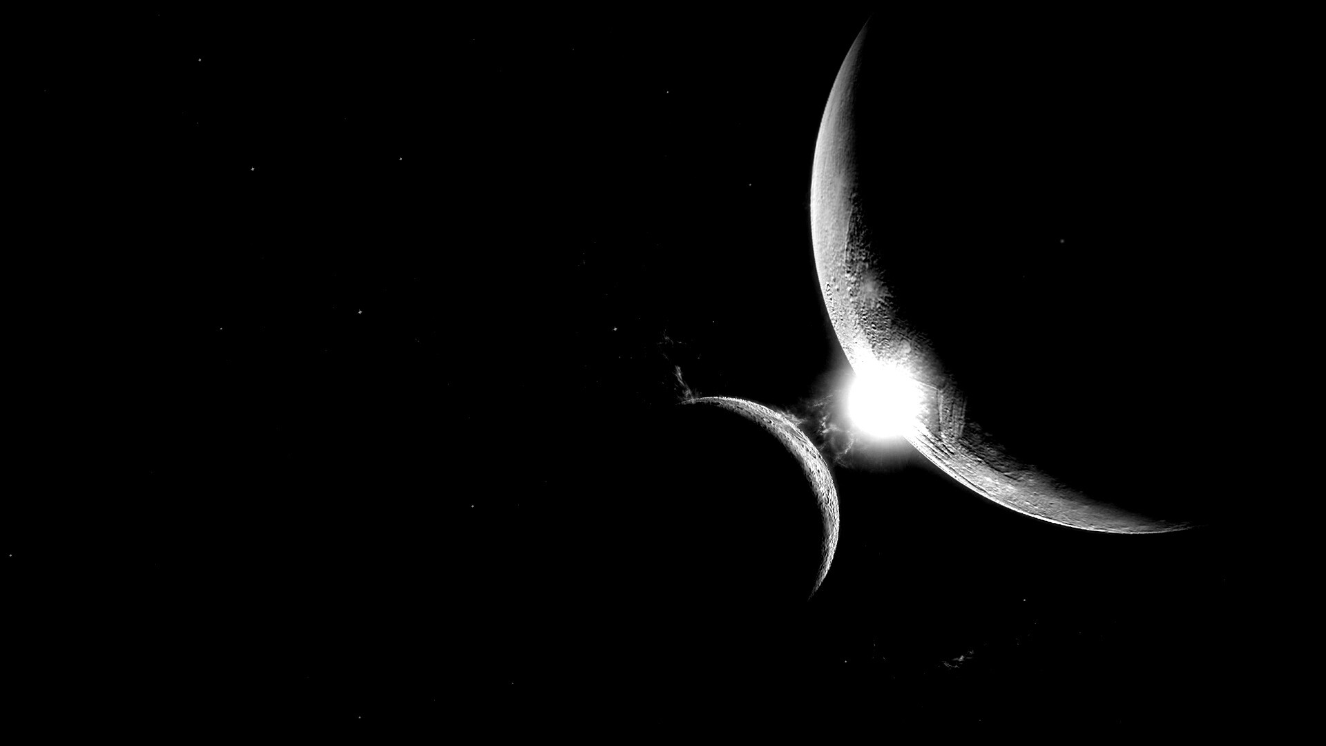 Планета и спутник обои