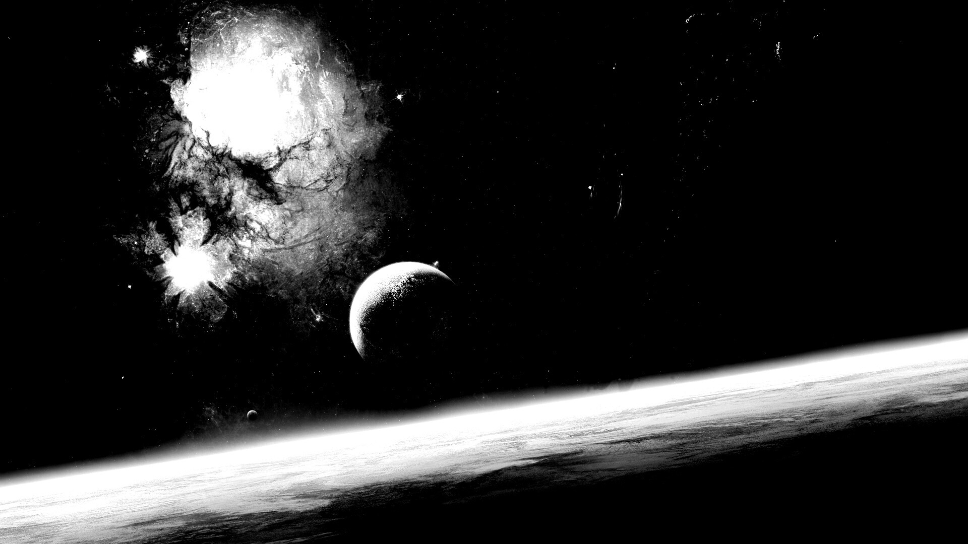 Черный космический туман обои