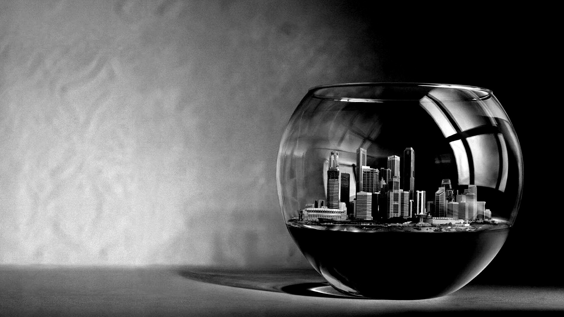 Город в аквариуме обои