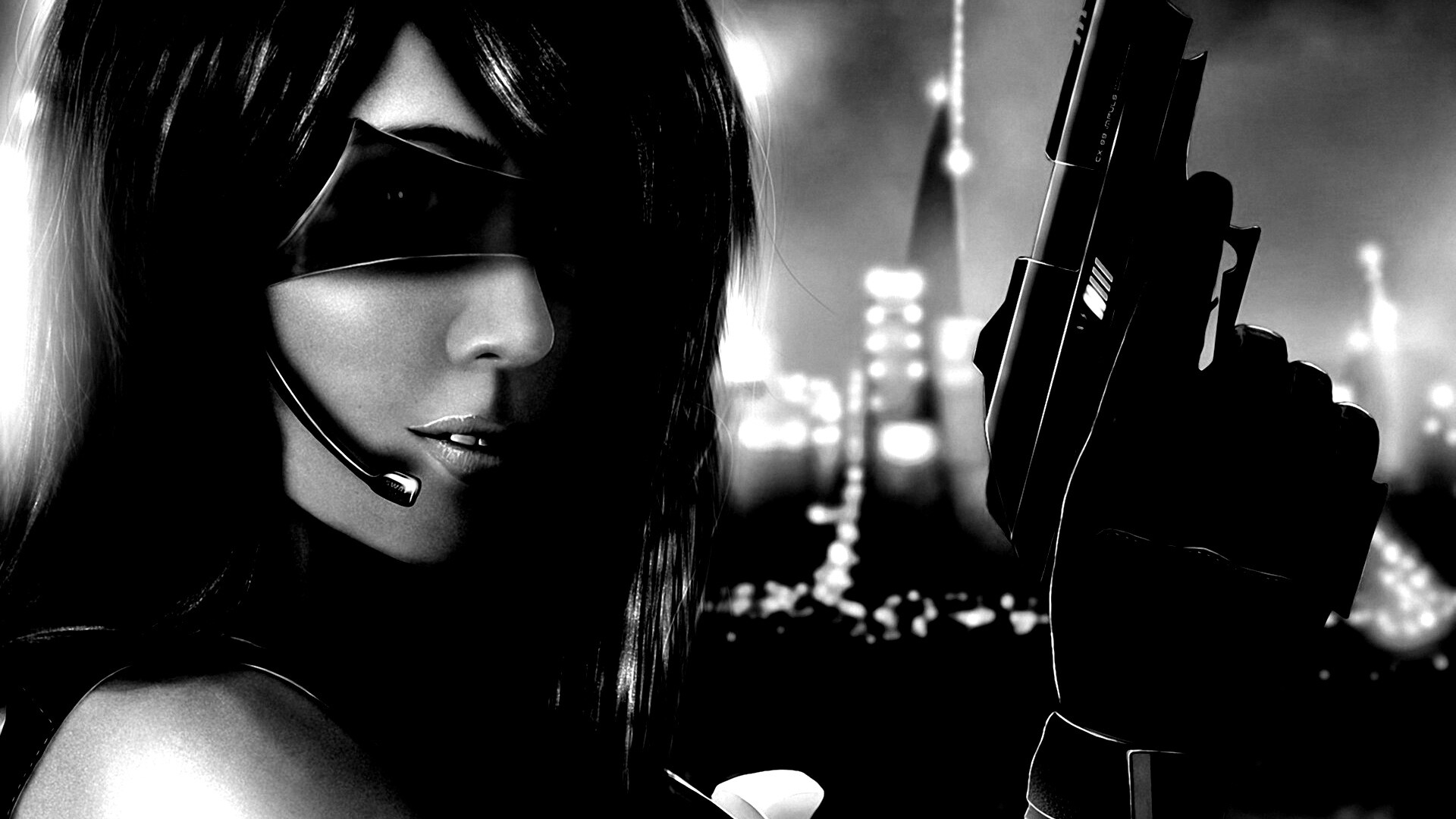 Девушка из будущего с пистолетом обои