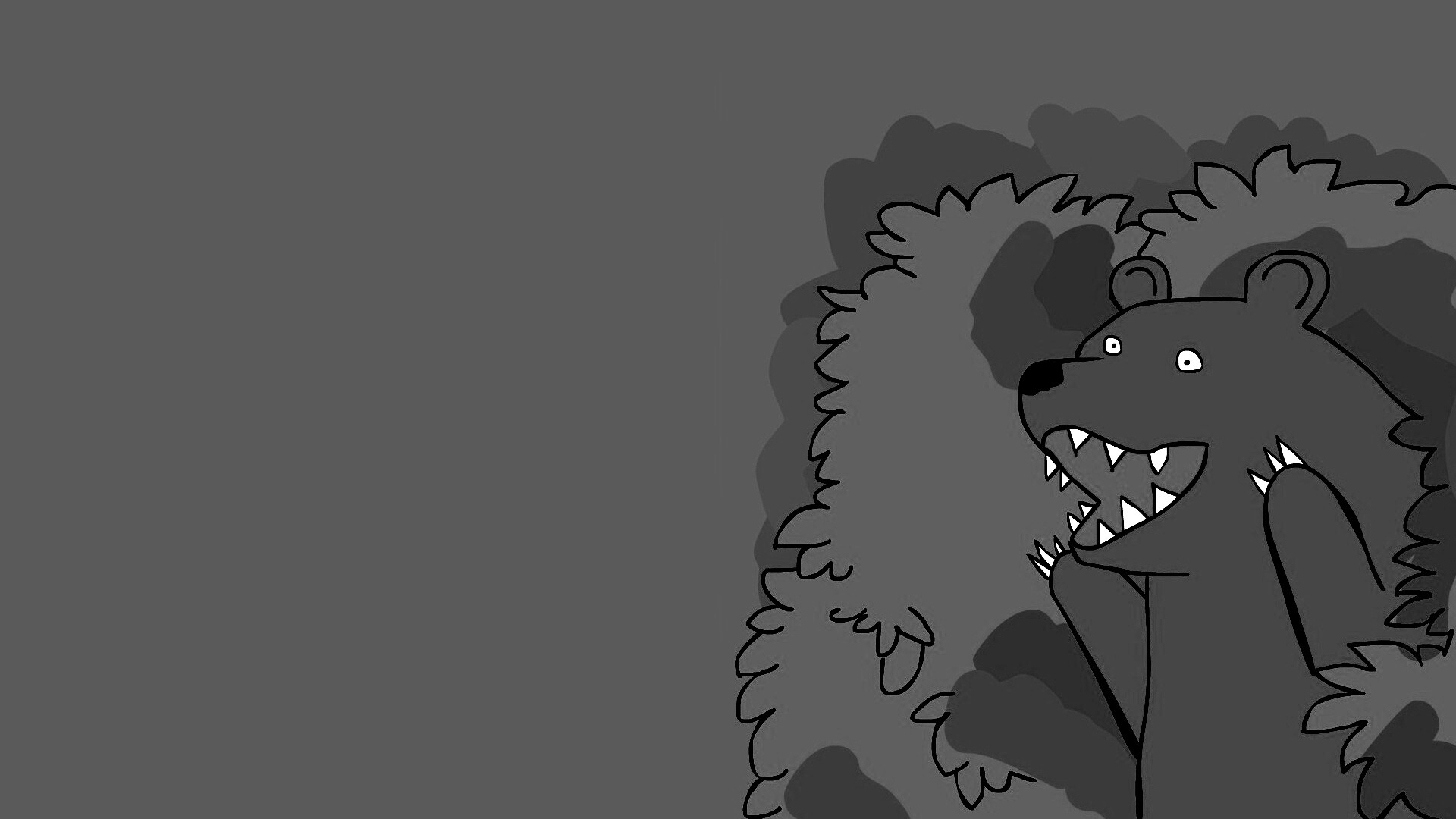 Медведь в кустах обои