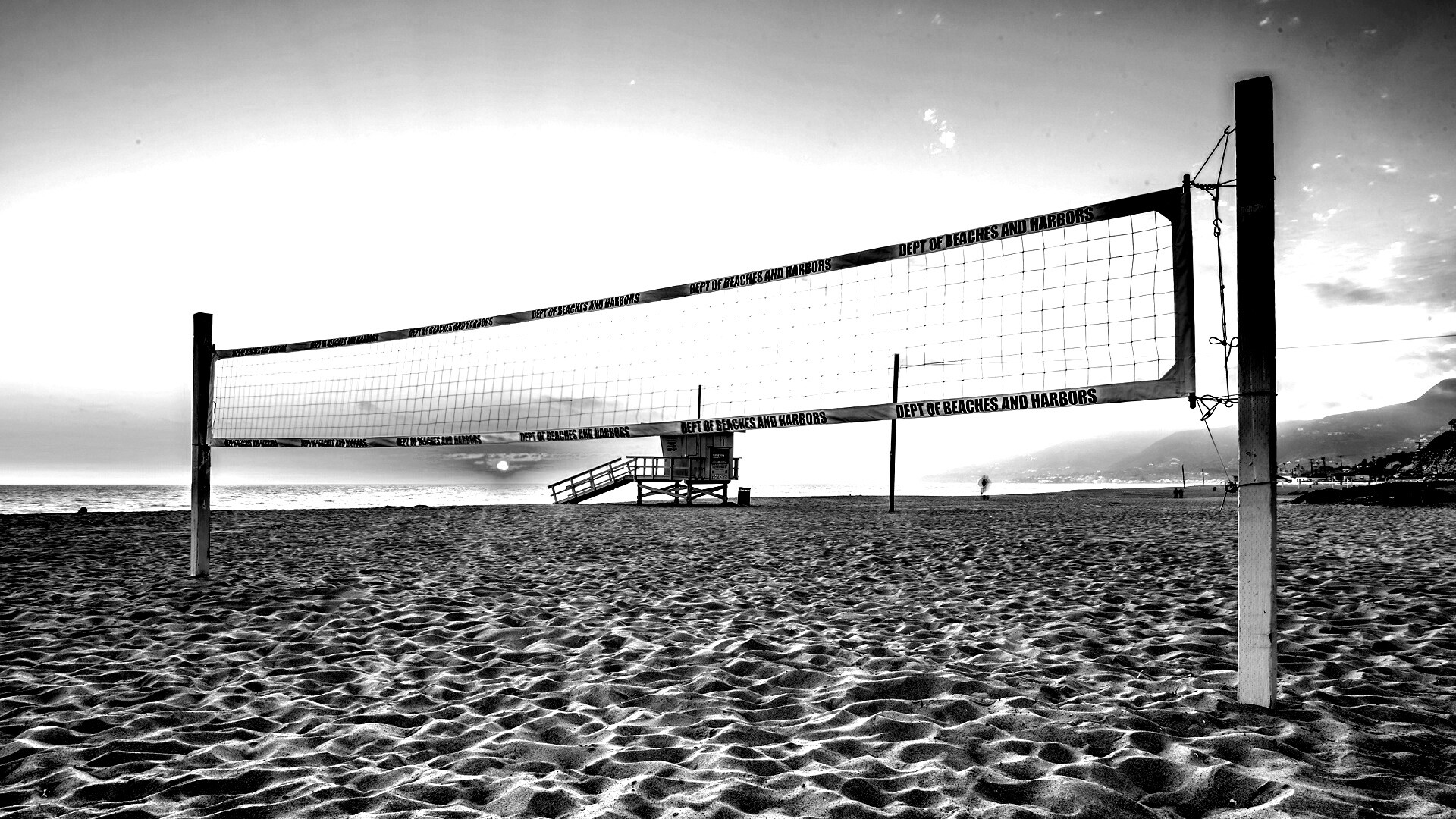 Сетка для волейбола на пляже обои