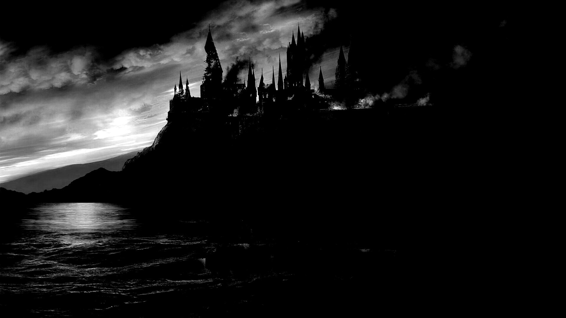 Хогвартс охваченный пламенем обои