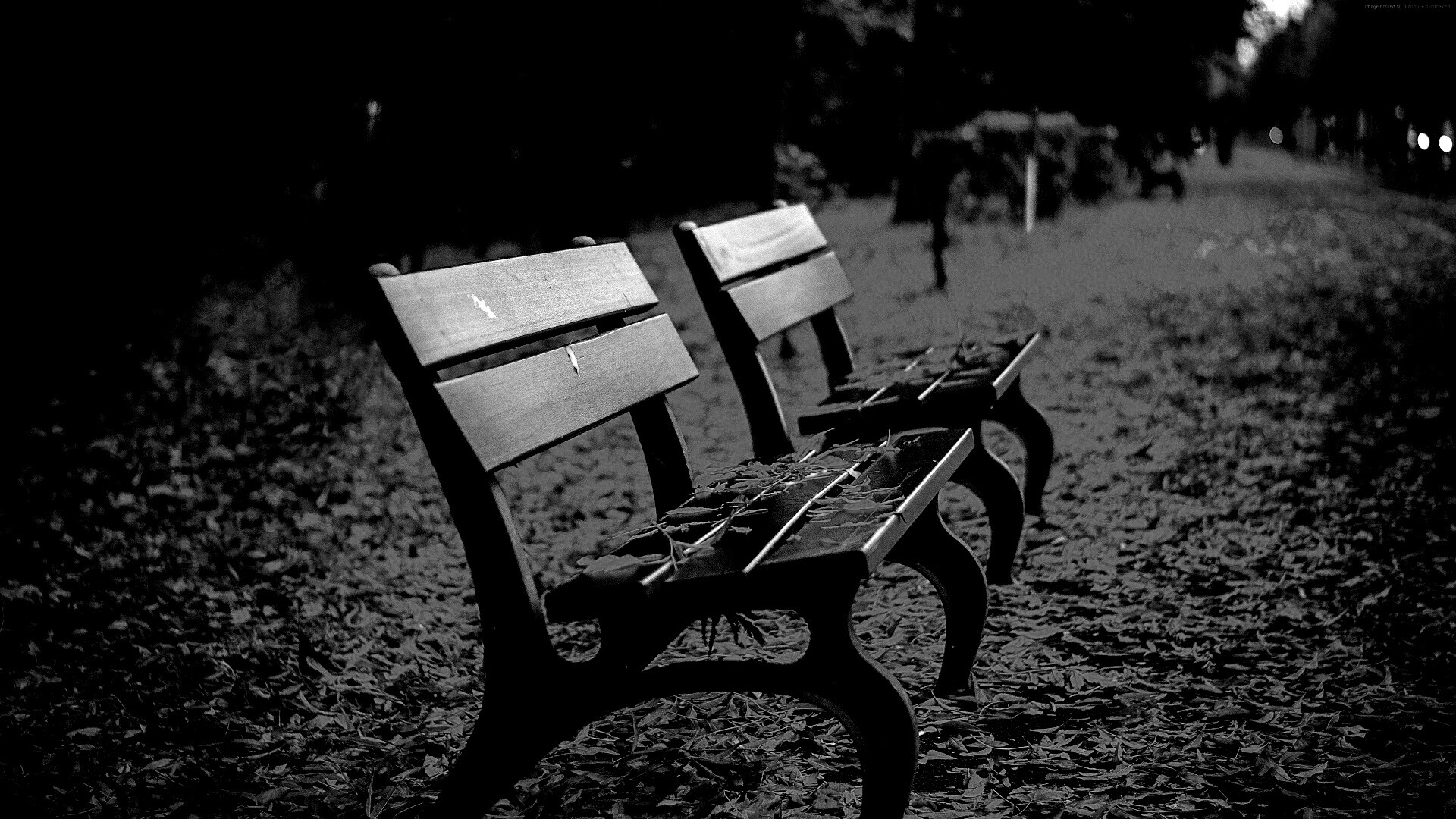 Лавочки в осеннем парке обои