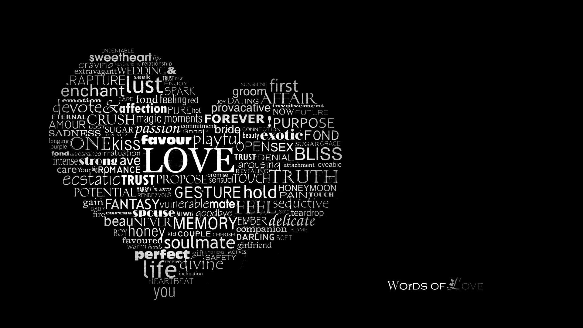 Слова любви обои