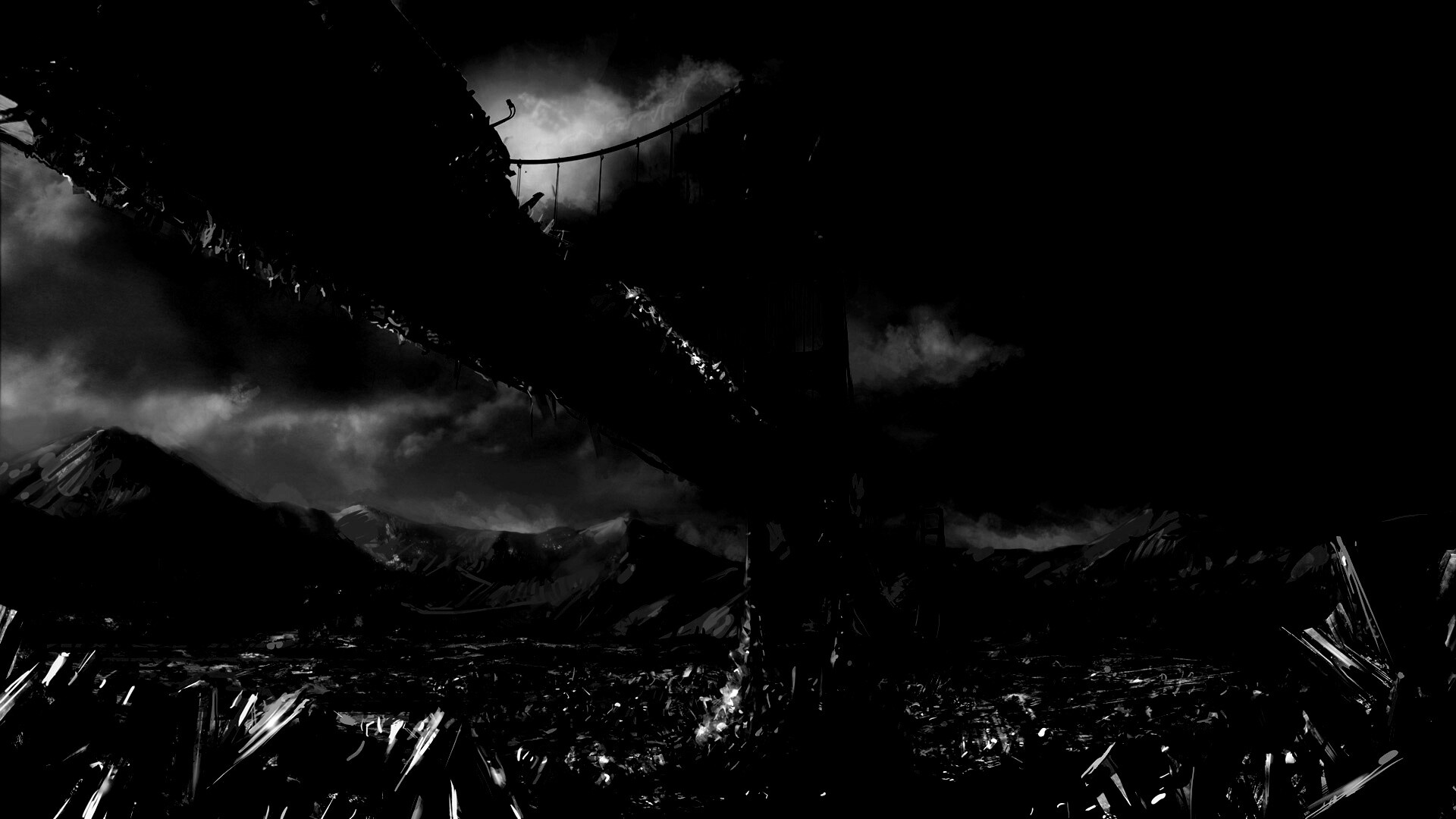 Постапокалиптические Золотые Ворота обои