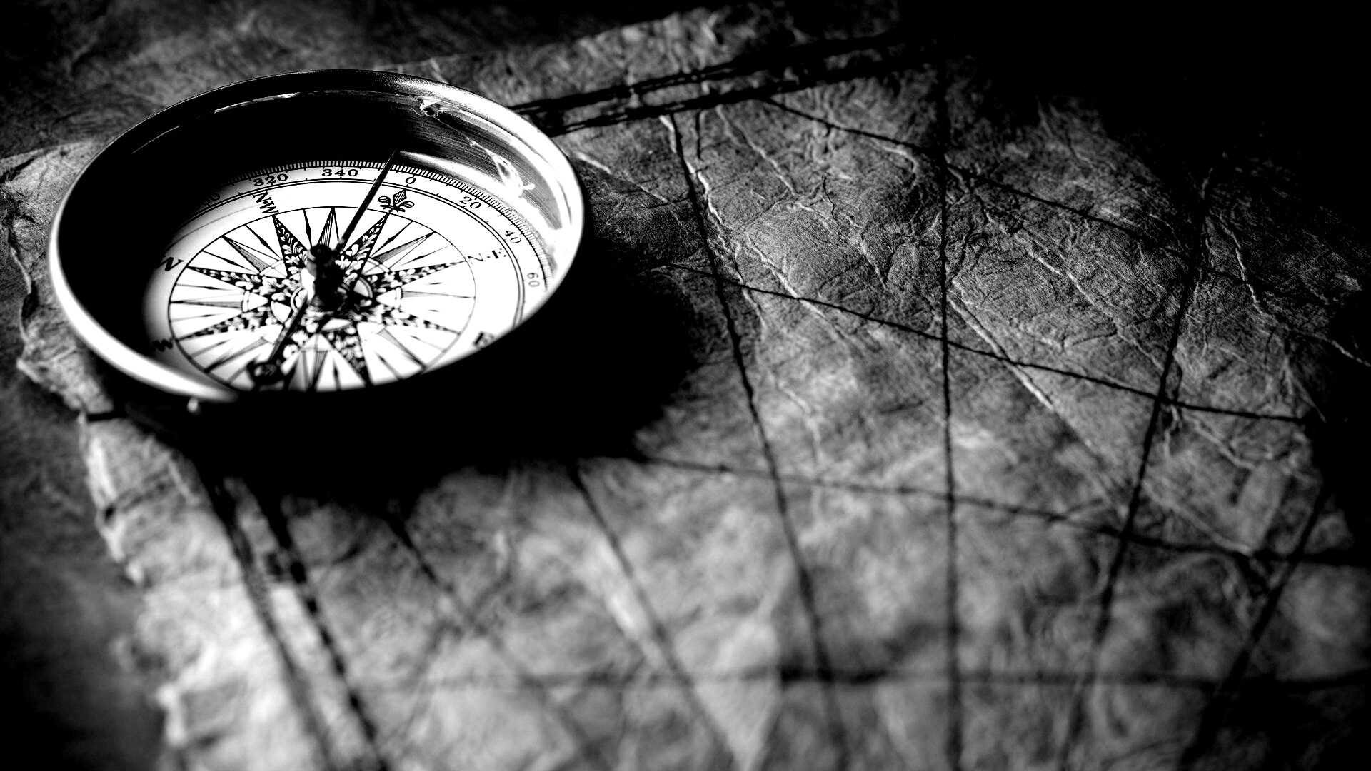 Компас и старая карта обои