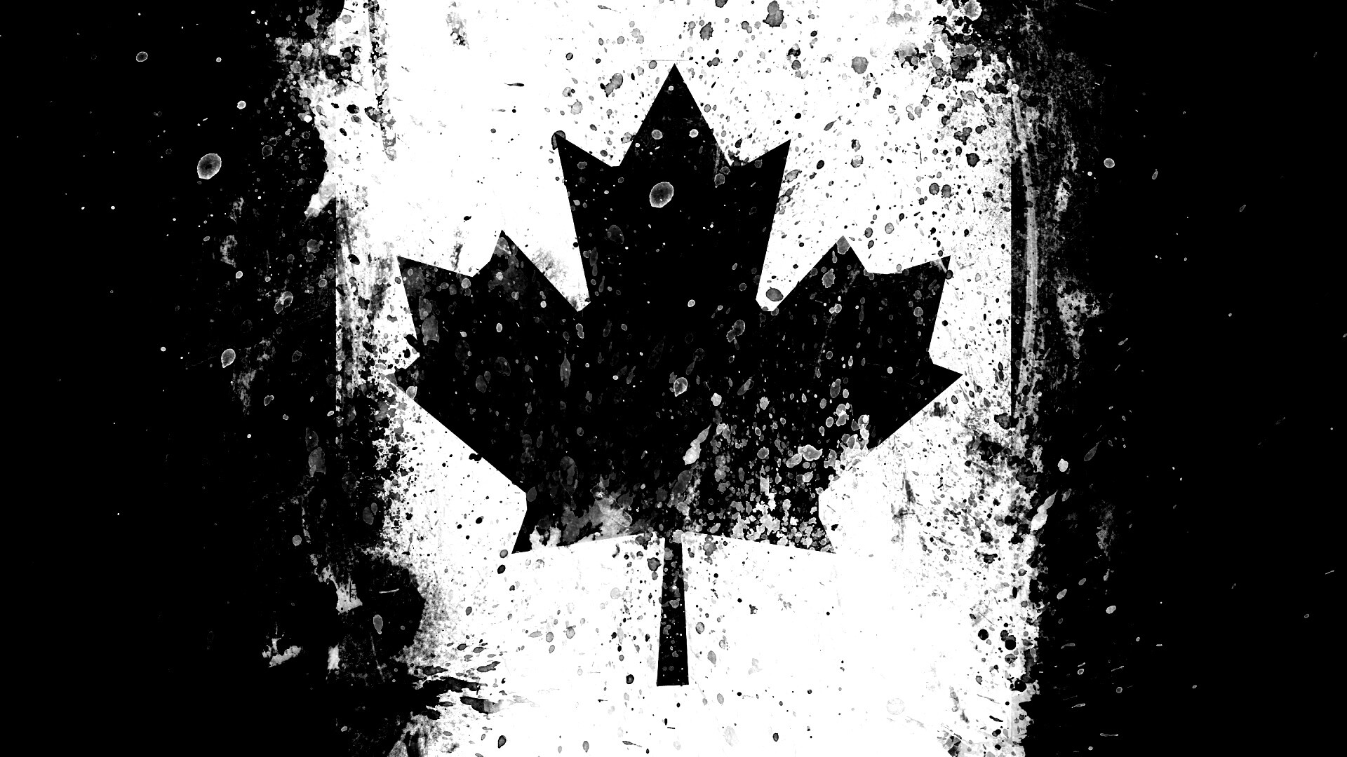 Флаг Канады нарисованный краской обои