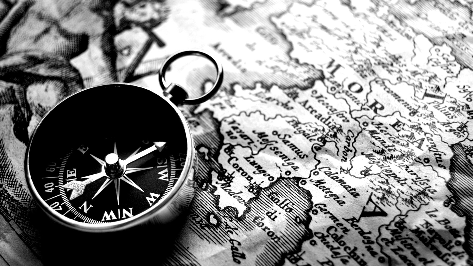 Компас и карта обои