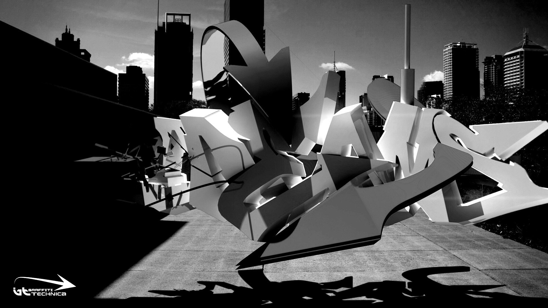 Трехмерное граффити обои