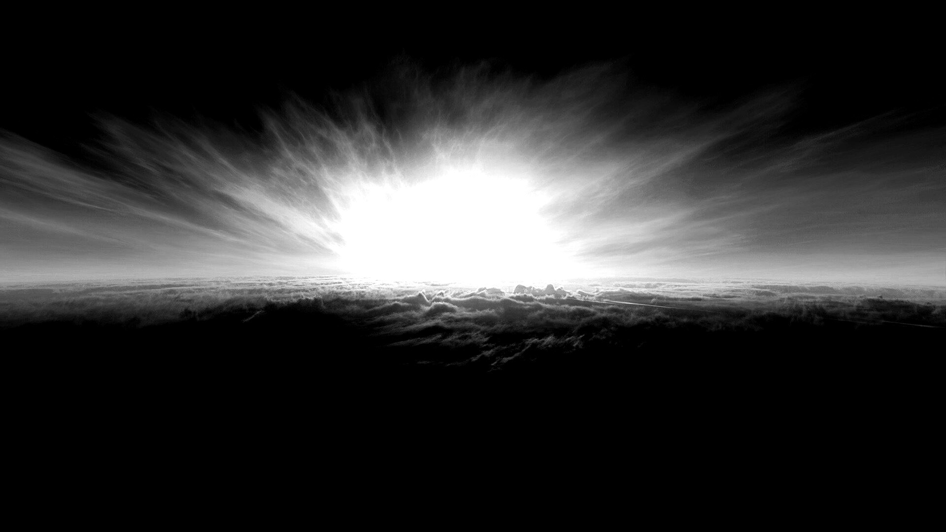 Закат над облаками обои