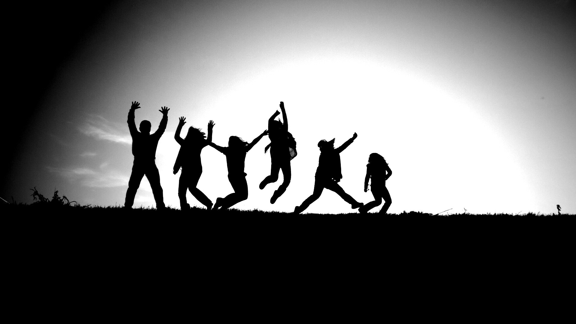 Силуэты людей обои