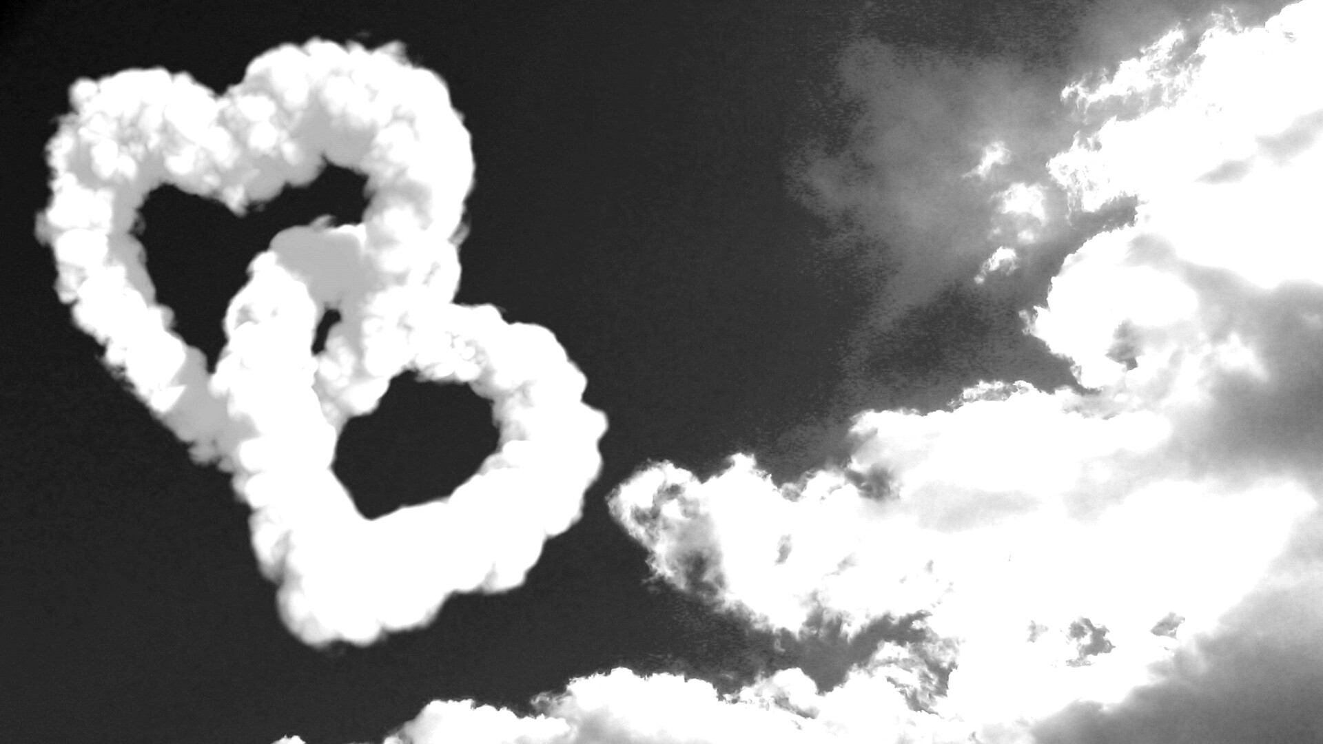 Облака в виде сердца обои