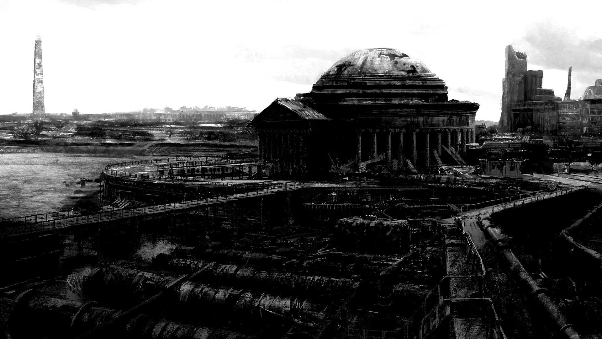 Водоочиститель в мемориале Джеферсона из Fallout 3 обои