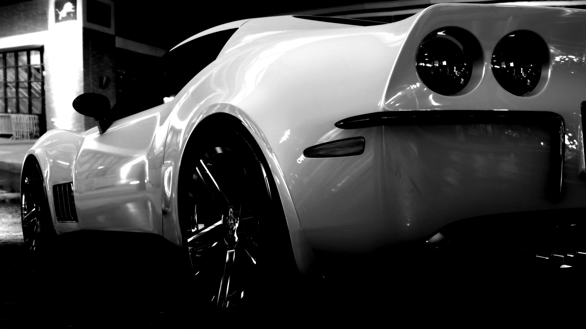 Белый Корвет обои