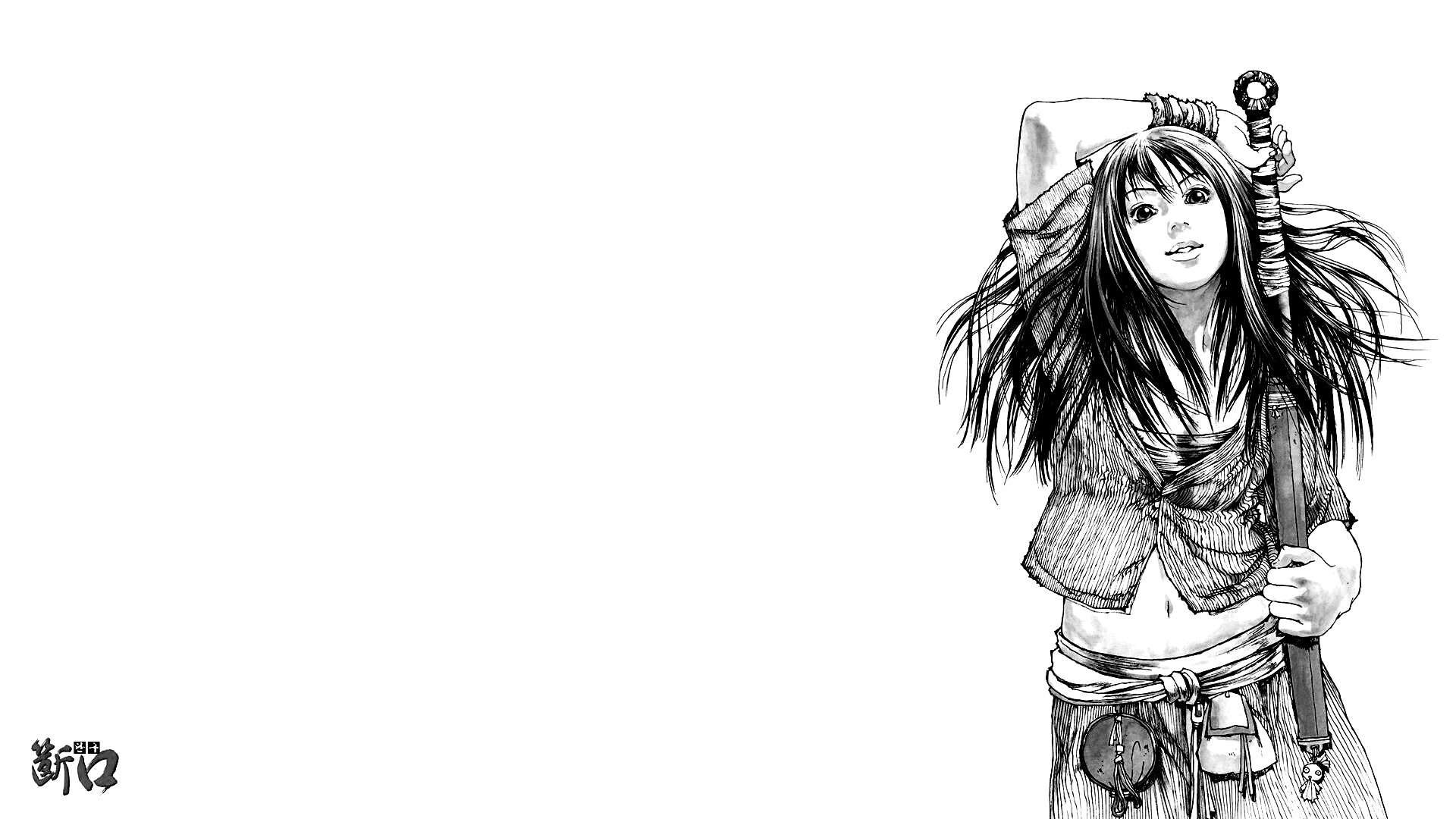 Девушка с битой обои