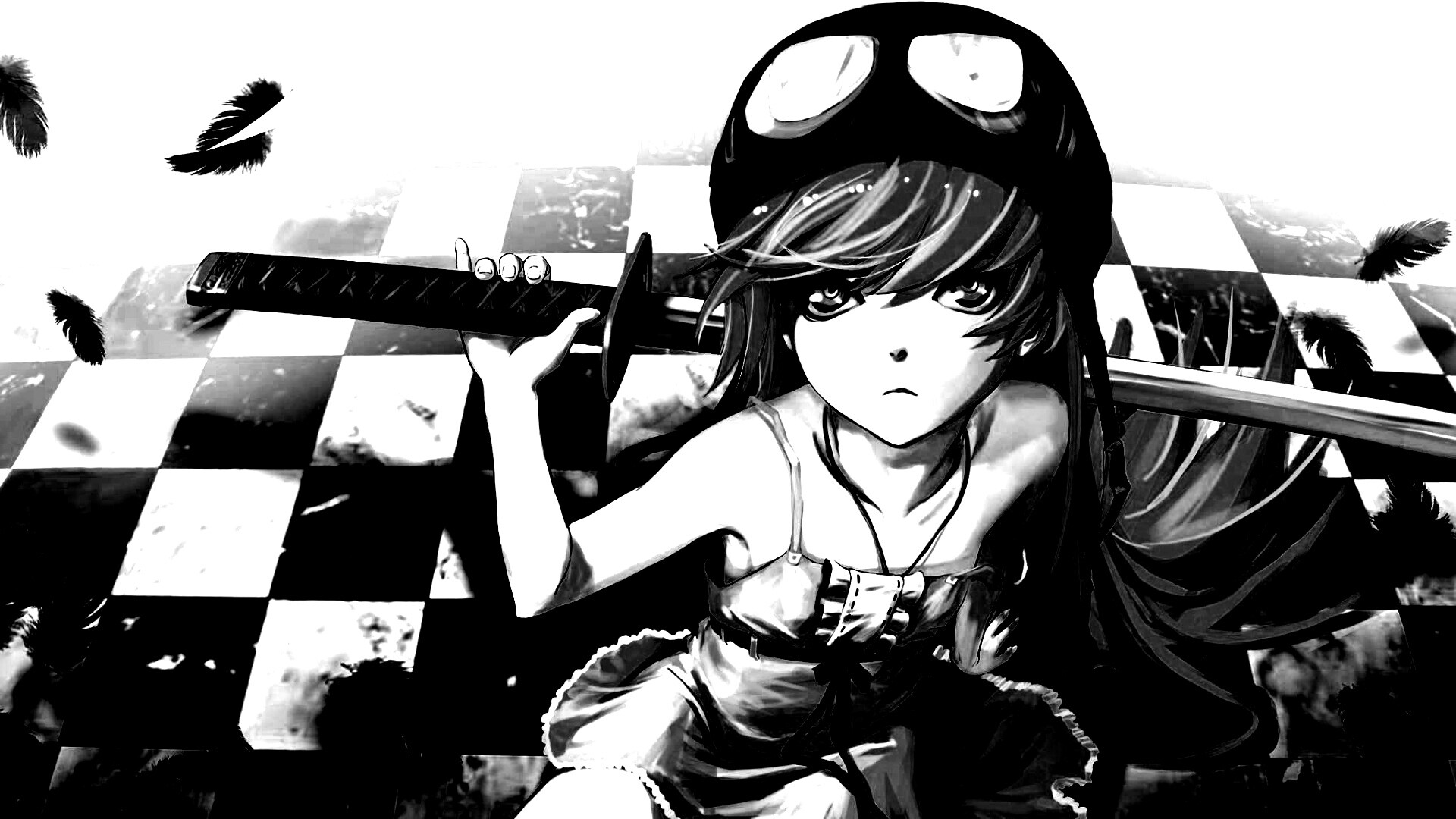 Девушка с катаной обои