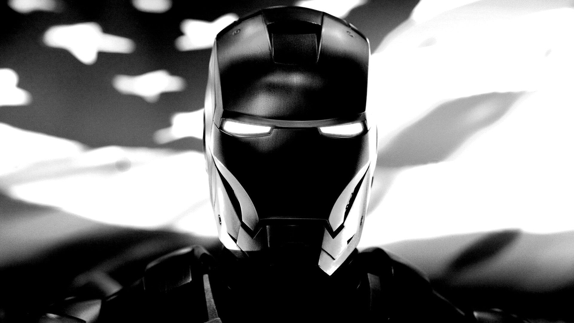 Железный человек на фоне американского флага обои